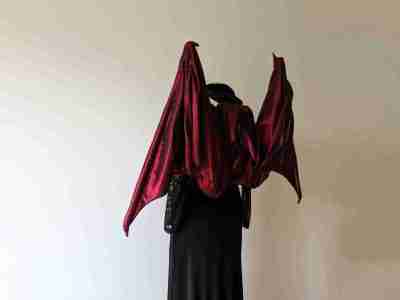 Back view of dragon demon bat wings DIY instructions sewing pattern.